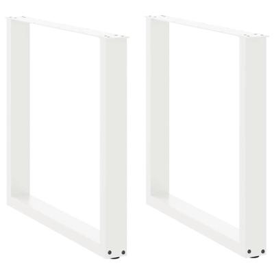 Eettafelpoten 2 st U-vormig 100x(72-73) cm staal wit
