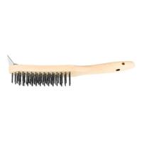 Lessmann Staalborstel | lengte 290 mm | 0,35 mm staaldraad glad | 4-rijig | 1 stuk - 120401 - 120401 - thumbnail