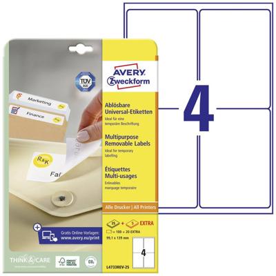 Etiket avery l4733rev-25 99.1x139mm wit 100st