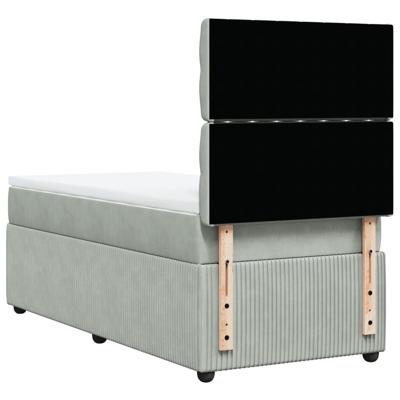 Boxspring met matras fluweel lichtgrijs 160x200 cm