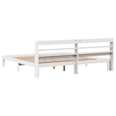 Bedframe met hoofdeinde zonder matras 200x200 cm wit