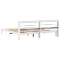 Bedframe met hoofdeinde zonder matras 200x200 cm wit - thumbnail