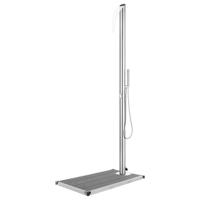 Buitendouche met grijze basis 225 cm roestvrij staal - thumbnail