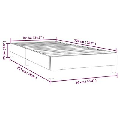 Boxspringframe stof donkergrijs 90x200 cm Boxspringframe stof donkergrijs 90x200 cm