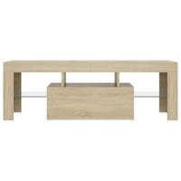 Tv-meubel met LED-verlichting 120x35x40cm sonoma eikenkleurig - thumbnail