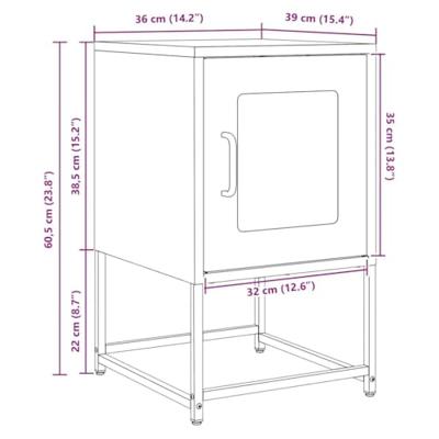 Nachtkastje 36x39x60,5 cm koudgewalst staal zwart Nachtkastje 36x39x60,5 cm koudgewalst staal zwart