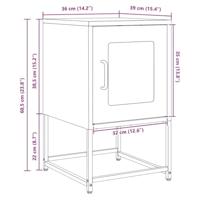 Nachtkastje 36x39x60,5 cm koudgewalst staal zwart - thumbnail