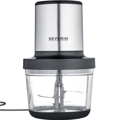 Severin KM 3867 Hakmachine 400 W Zwart (mat), RVS (geborsteld), Glas Severin KM 3867 Hakmachine 400 W Zwart (mat), RVS (geborsteld), Glas