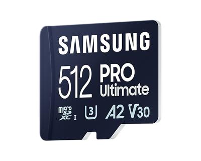 Samsung Pro Ultimate microSD card 512GB + USB-adapter Micro SD-kaart Blauw - thumbnail