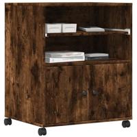 Printerkastje met wielen 60x48x74 cm gerookt eikenkleurig - thumbnail