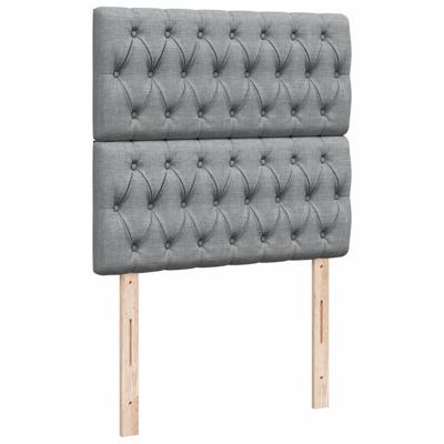 Boxspring met matras stof lichtgrijs 90x190 cm - thumbnail