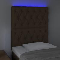 Hoofdbord LED 160x7x78/88 cm stof donkerbruin - thumbnail