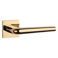 Aprile Massieve Deurkruk Funkia Goud Gepolijst PVD Op Vierkant Rozet - thumbnail