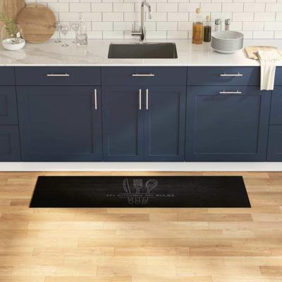 Keuken Vloerkleed Zwart 150 x 45 cm Fluweel