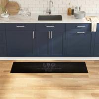 Keuken Vloerkleed Zwart 150 x 45 cm Fluweel - thumbnail