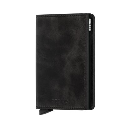 Secrid Slimwallet Vintage Portemonnee Zwart Aluminium, Leer Secrid Slimwallet Vintage Portemonnee Zwart Aluminium, Leer