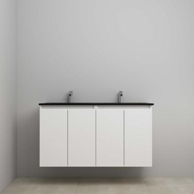 On-Line Onderkast - 120 cm - Voorgemonteerd - Greeploze Ladestructuur - Acryl Wastafel - 2 Kraangaten - Hoogglans Wit