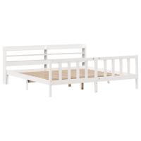 Bedframe zonder matras massief grenenhout wit 200x200 cm - thumbnail