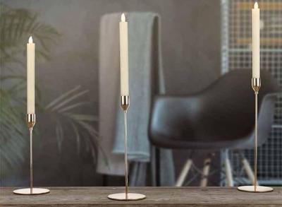 3 HI Kandelaars - Kaarsenstandaardset - ø 10 cm - Goudkleurig