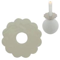 Stjernsund kaarsenring loua bloem grijs glans 9,3 cm | 24 stuks - thumbnail