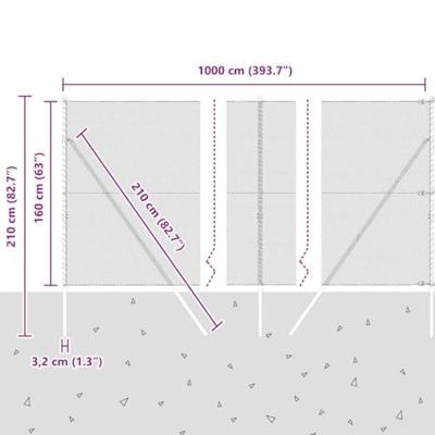 VidaXL Afrasteringspaal groen 10 x 1,6 m (13 mm gaas) staal en pvc