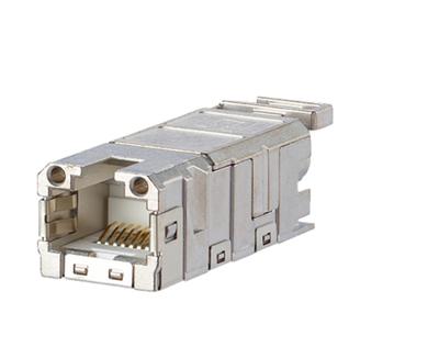 Metz Connect 1401100810MI RJ45-inbouwbus Koppeling, recht Aantal polen: 8P8C Zilver (metallic) 1 stuk(s)
