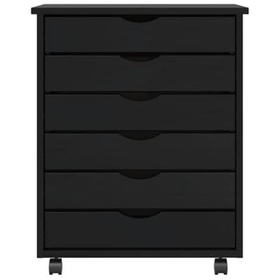 Ladekast MOSS verrijdbaar massief grenenhout zwart Ladekast MOSS verrijdbaar massief grenenhout zwart