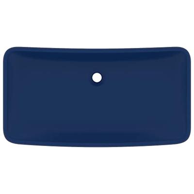 Wastafel rechthoekig 71x38 cm keramiek mat donkerblauw