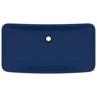Wastafel rechthoekig 71x38 cm keramiek mat donkerblauw - thumbnail