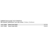 SHIMANO remblokhouder "slx br-m7110" br.caliper shim.slx metal pads k04s - thumbnail