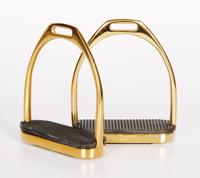 Harry's Horse RVS Beugels recht, goudkleurig 12cm - thumbnail