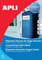 Apli Weerbestendige etiketten ft 210 x 297 mm (b x h), 100 stuks, 1 per blad, doos van 100 blad - thumbnail