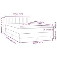 Boxspring met matras fluweel donkerblauw 160x210 cm - thumbnail