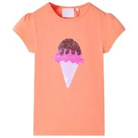 VidaXL Kindershirt 104 neonoranje - thumbnail