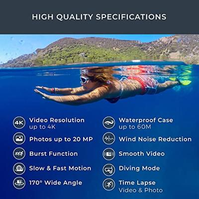 GoXtreme GoXtreme Vision Duo 4K Actioncam 4K, Dual-display, Spatwaterdicht, Stofdicht, Waterdicht, WiFi, Time-lapse