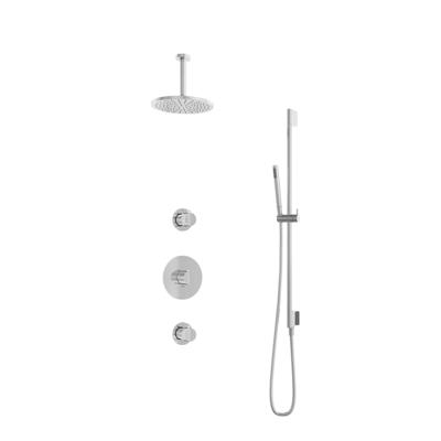 Hotbath Buddy - Inbouw Regendoucheset - 2 Stopkranen - Thermostatisch - Plafondbuis 15 cm - Hoofddouche 200 mm - Staafhanddouche - Glijstang 900 mm - Waterbesparend - V01