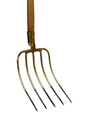 Mestvork 5 tanden houten steel 85 cm met T-greep Mestvork 5 tanden houten steel 85 cm met T-greep