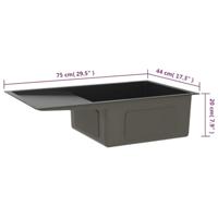 VidaXL Gootsteen handgemaakt roestvrij staal zwart - thumbnail