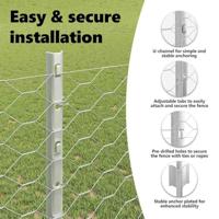 VidaXL Hek met paal zilver 1,2 x 10 m staal - thumbnail