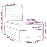 Boxspring met matras fluweel donkergrijs 80x200 cm - thumbnail