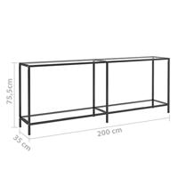 Wandtafel 200x35x75,5 cm gehard glas transparant - thumbnail