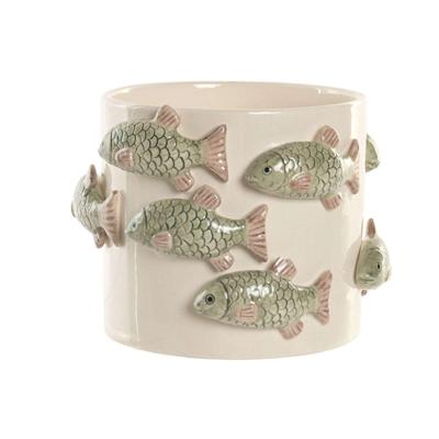 Grondlegger Home ESPRIT Wit Groen Keramisch Mediterrane 18,5 x 18,5 x 14 cm Grondlegger Home ESPRIT Wit Groen Keramisch Mediterrane 18,5 x 18,5 x 14 cm