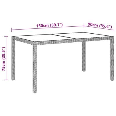 5-delige Tuinset poly rattan en gehard glas beige - thumbnail