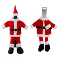 Flessenkostuum - Kerstman met benen 2-delig - thumbnail