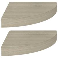 VidaXL Hoekschappen zwevend 2 st 25x25x3,8 cm mdf eikenkleurig - thumbnail