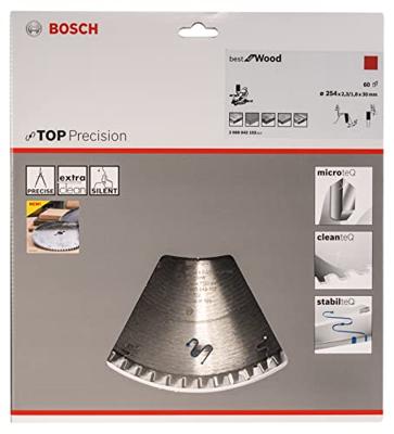 Bosch Accessoires Cirkelzaagblad Top Precision Best for Wood 254 x 30 x 2,3 mm, 60 1st - 2608642102