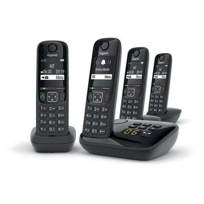 Gigaset zwarte quattro dect draadloze telefoon met antwoordapparaat as690aquattro