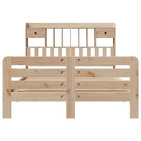 Bed met boekenkast zonder matras massief grenenhout 160x200 cm - thumbnail