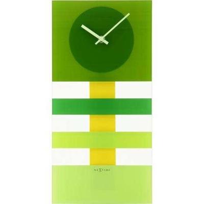 NeXtime klok 2855gn bold stripes, 19 x 38 cm, wall, green