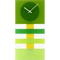 NeXtime klok 2855gn bold stripes, 19 x 38 cm, wall, green - thumbnail